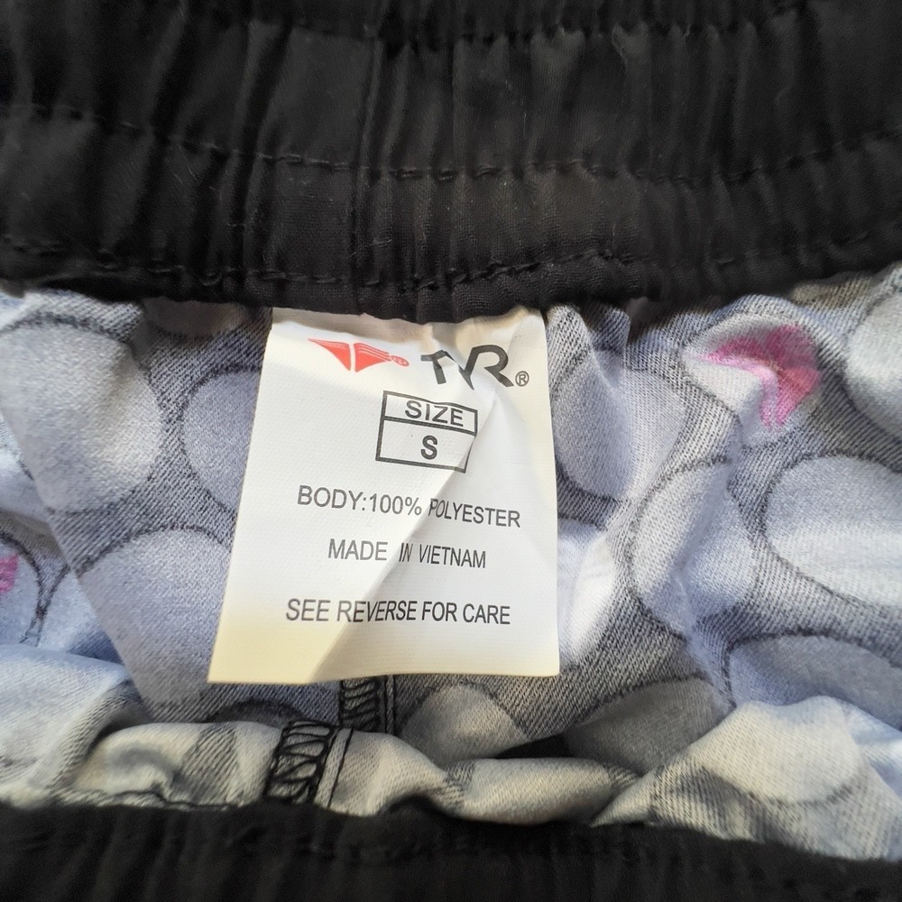 TYR Red Line Grey Polka Dot 3.5" Boardshort Pockets Pink Drawstring Small Sporty - Picture 4 of 8